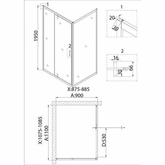 Душевой уголок Niagara Nova 110х90 NG-83-11AB-A90B профиль Черный стекло прозрачное Душевой уголок Niagara Nova 110х90 NG-83-11AB-A90B профиль Черный стекло прозрачное
