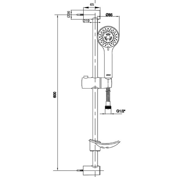 Душевой гарнитур E.C.A. Nita 102146025EX Хром Душевой гарнитур E.C.A. Nita 102146025EX Хром