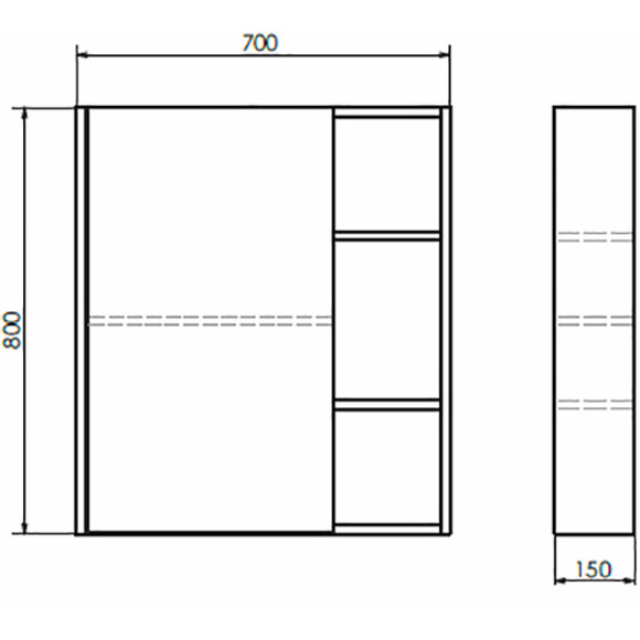 Зеркальный шкаф Comforty Вена 70 00-00009272 Дуб дымчатый