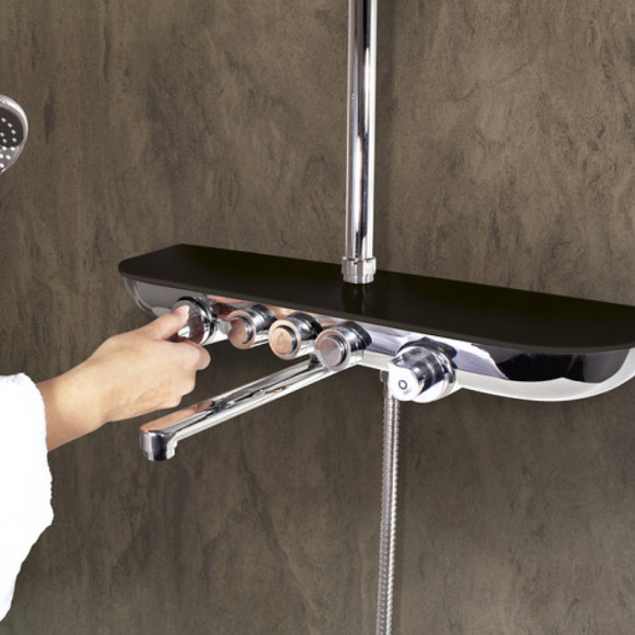 Душевая система Rav Slezak Murray MU253.5/4KC Хром Черный