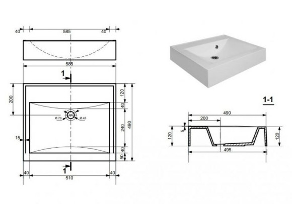Раковина Эстет Комфорт 59 ФР-00000805 на стиральную машину Белая