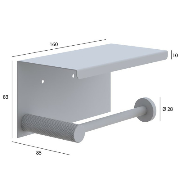 Держатель туалетной бумаги Boheme Uno 10971-B с полкой Черный матовый