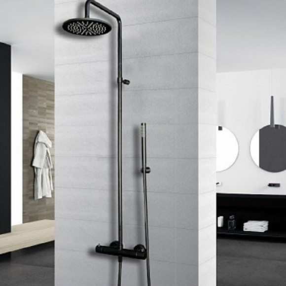 Душевая система Paffoni Birillo Fix ZCOL684LIQNO Черная матовая