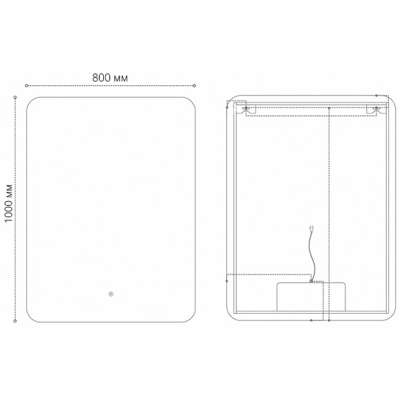 Зеркало Grossman Elegans-промо 80 17801001 с подсветкой с сенсорным выключателем Зеркало Grossman Elegans-промо 80 17801001 с подсветкой с сенсорным выключателем