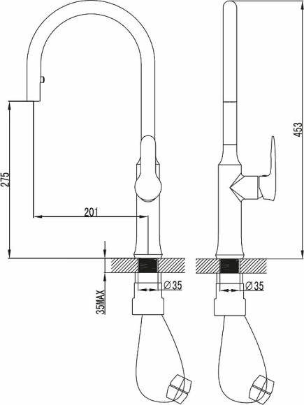 Смеситель для кухни Ravak KM 017.00 X070078 Хром Смеситель для кухни Ravak KM 017.00 X070078 Хром