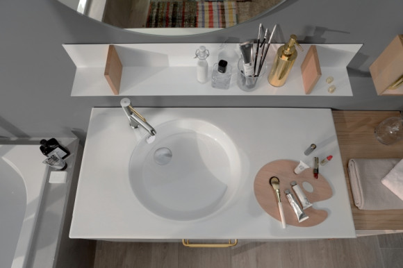 Тумба под раковину Jacob Delafon Odeon Rive Gauche 100 EB2524-R9-E52 подвесная Дуб Табак ручки Черные Тумба под раковину Jacob Delafon Odeon Rive Gauche 100 EB2524-R9-E52 подвесная Дуб Табак ручки Черные