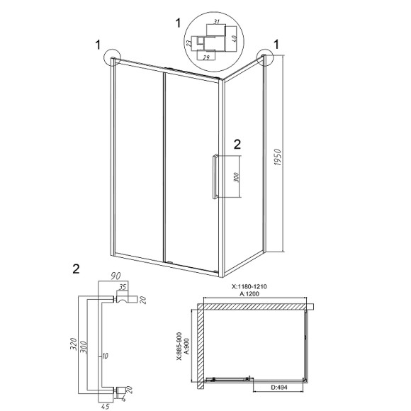 Душевой уголок Grossman Cosmo 120х90 120.K33.02.1290.42.00 профиль Графит сатин стекло прозрачное Душевой уголок Grossman Cosmo 120х90 120.K33.02.1290.42.00 профиль Графит сатин стекло прозрачное