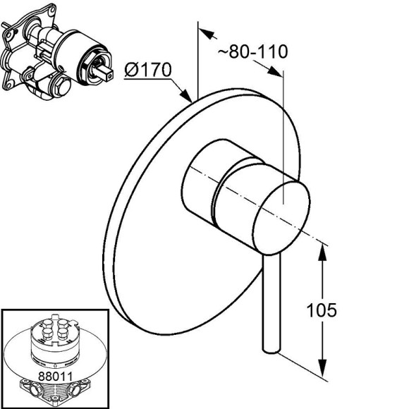 Смеситель для душа Kludi Bozz 386550576 Хром Смеситель для душа Kludi Bozz 386550576 Хром