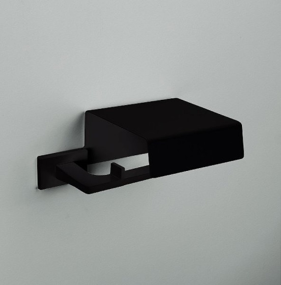 Держатель туалетной бумаги Colombo Design Look B1691.NM с крышкой Черный матовый