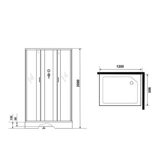 Душевая кабина Niagara Classic 120х90 NG-43295-14QBK без гидромассажа Душевая кабина Niagara Classic 120х90 NG-43295-14QBK без гидромассажа