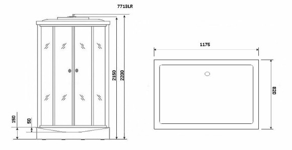 Душевая кабина Niagara Luxe NG-7713WL 120x82 L с гидромассажем Душевая кабина Niagara Luxe NG-7713WL 120x82 L с гидромассажем