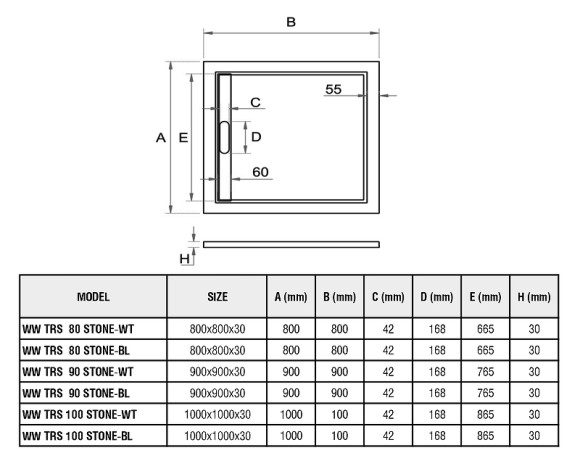 Душевой поддон из искусственного камня WeltWasser WW TRS 90 STONE-BL 90x90 10000004412 Черный Душевой поддон из искусственного камня WeltWasser WW TRS 90 STONE-BL 90x90 10000004412 Черный