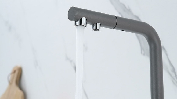 Смеситель для кухни Paulmark Serpentine Se213222-GRM Серый металлик Смеситель для кухни Paulmark Serpentine Se213222-GRM Серый металлик