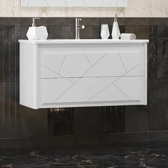 Тумба под раковину Opadiris Луиджи 100 00-00006177 подвесная Белая матовая Тумба под раковину Opadiris Луиджи 100 00-00006177 подвесная Белая матовая