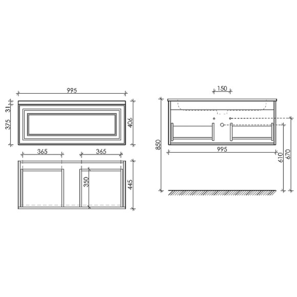 Тумба под раковину Sancos Very 100 VR100W подвесная Bianco