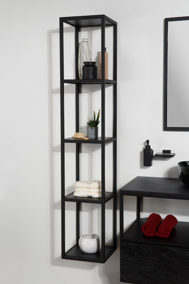 Полка Cezares Cadro 30 CADRO-30/30/160-4C-SO-MET-ST Черная матовая Полка Cezares Cadro 30 CADRO-30/30/160-4C-SO-MET-ST Черная матовая