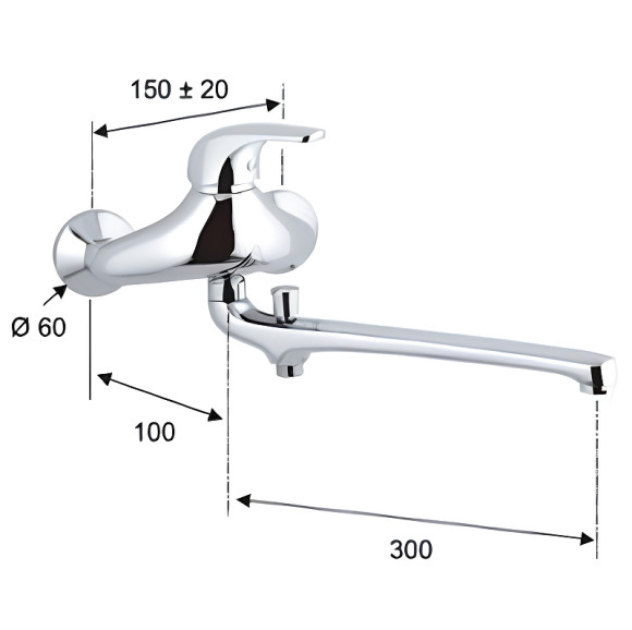 Смеситель для ванны Remer Project P46 универсальный Хром Смеситель для ванны Remer Project P46 универсальный Хром