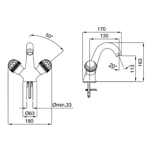 Смеситель для раковины Migliore Axo 18481 Бронза