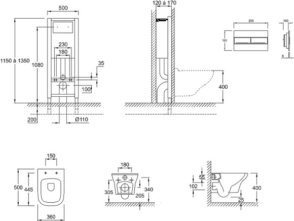 Комплект унитаза с инсталляцией Jacob Delafon Vox E21744RU-00 с сиденьем Микролифт и клавишей смыва Хром Комплект унитаза с инсталляцией Jacob Delafon Vox E21744RU-00 с сиденьем Микролифт и клавишей смыва Хром