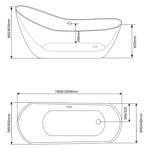Акриловая ванна Grossman Style 180x80 GR-2301 без гидромассажа
