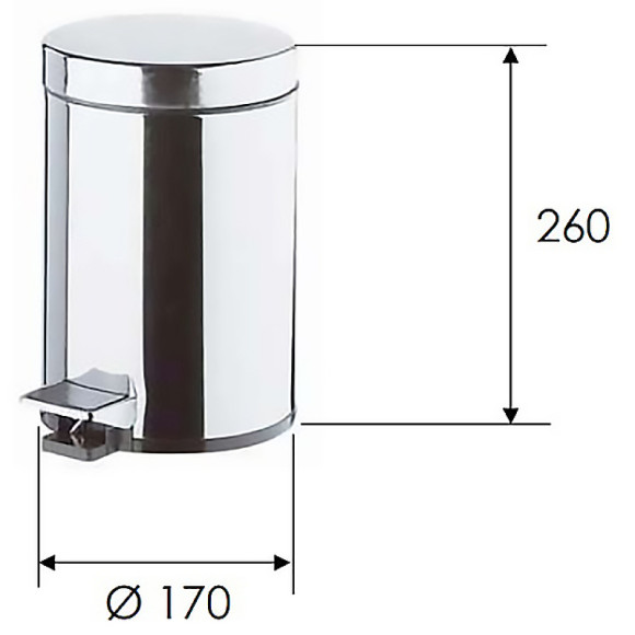 Ведро для мусора Remer RB501CR Хром Ведро для мусора Remer RB501CR Хром