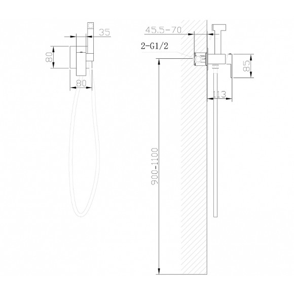Гигиенический душ со смесителем Abber Daheim AF8226 Хром Гигиенический душ со смесителем Abber Daheim AF8226 Хром