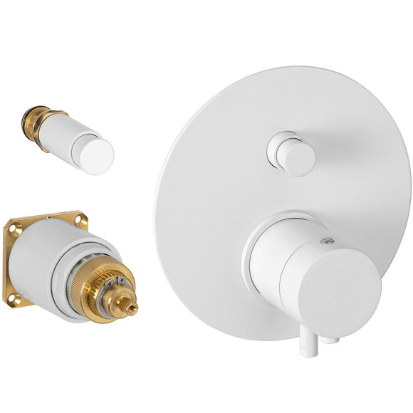 Смеситель для душа Remer Minimal Thermo NT09KBBO с термостатом Белый матовый Смеситель для душа Remer Minimal Thermo NT09KBBO с термостатом Белый матовый