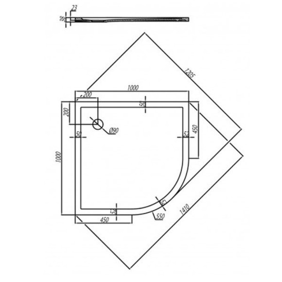 Душевой поддон из искусственного камня Aquaton Калифорния 100x100 1A715436CA010 Белый