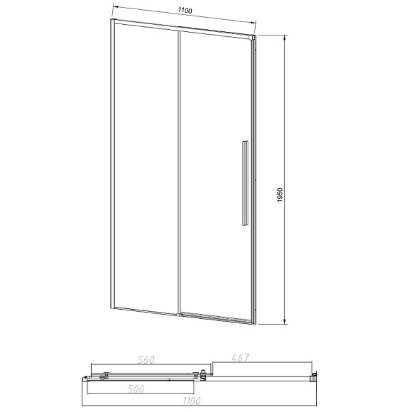 Душевая дверь Vincea Slim-N 110 VDS-4SN110CGB профиль Черный стекло тонированное Душевая дверь Vincea Slim-N 110 VDS-4SN110CGB профиль Черный стекло тонированное