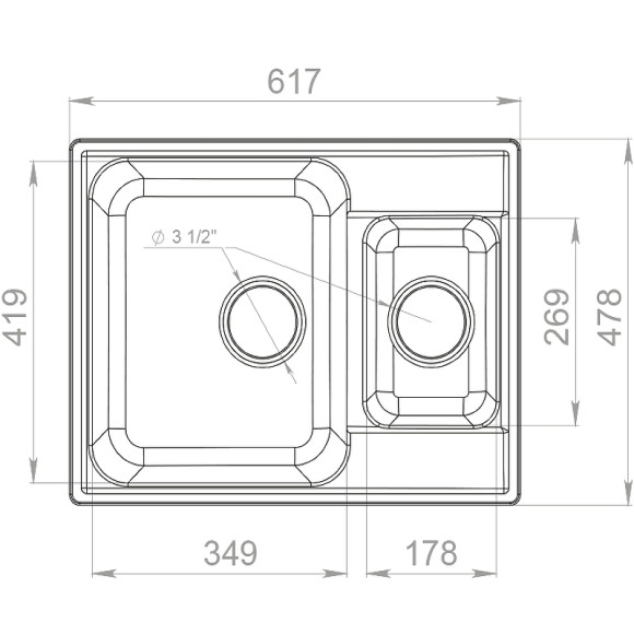 Кухонная мойка GranFest Quarz GF-Z09 Бежевая Кухонная мойка GranFest Quarz GF-Z09 Бежевая