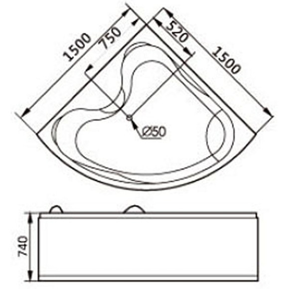 Акриловая ванна Gemy 150х150 G9041 K с гидромассажем Акриловая ванна Gemy 150х150 G9041 K с гидромассажем