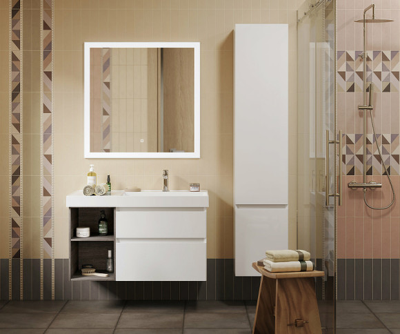 Шкаф пенал Kerama Marazzi Cubo 35 R CUB.165Rh\WHT.M подвесной Белый матовый Шкаф пенал Kerama Marazzi Cubo 35 R CUB.165Rh\WHT.M подвесной Белый матовый