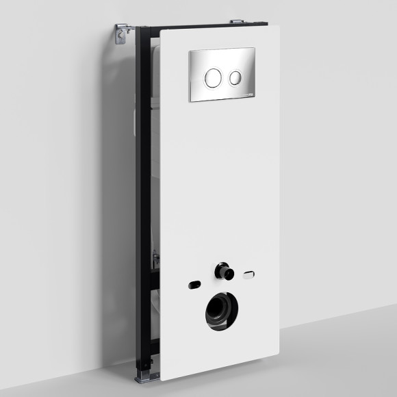 Инсталляция WasserKRAFT Abens 20TLT.010.ME.WH.CH01 для унитаза Белое стекло с клавишей смыва Хром Инсталляция WasserKRAFT Abens 20TLT.010.ME.WH.CH01 для унитаза Белое стекло с клавишей смыва Хром