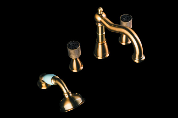 Смеситель на борт ванны Boheme Royal Cristal 391-Royal/CRST black Бронза