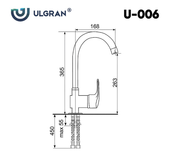 Смеситель для кухни Ulgran Classic U-006-310 Серый Смеситель для кухни Ulgran Classic U-006-310 Серый