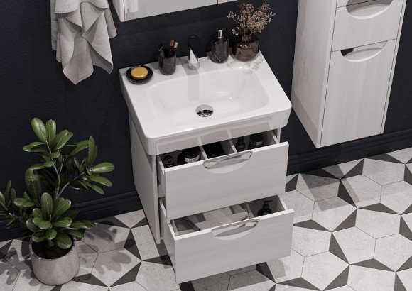 Тумба под раковину Aquaton Сильва 54 1A211801SIW70 Дуб полярный Тумба под раковину Aquaton Сильва 54 1A211801SIW70 Дуб полярный