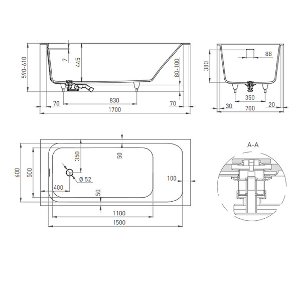 Ванна из искусственного камня Salini Orlanda Kit 170х70 102111G Белая глянцевая Ванна из искусственного камня Salini Orlanda Kit 170х70 102111G Белая глянцевая