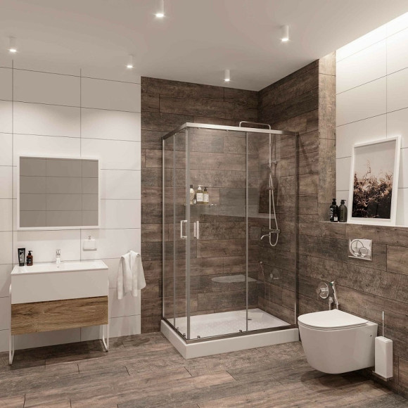 Душевой уголок Niagara Nova 100х80 NG-6681-08 профиль Хром стекло прозрачное Душевой уголок Niagara Nova 100х80 NG-6681-08 профиль Хром стекло прозрачное