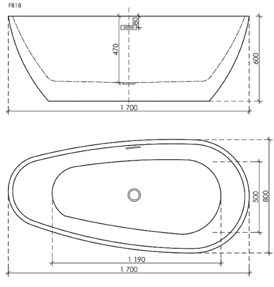 Акриловая ванна Sancos Avocado 170x80 FB18 без гидромассажа Акриловая ванна Sancos Avocado 170x80 FB18 без гидромассажа