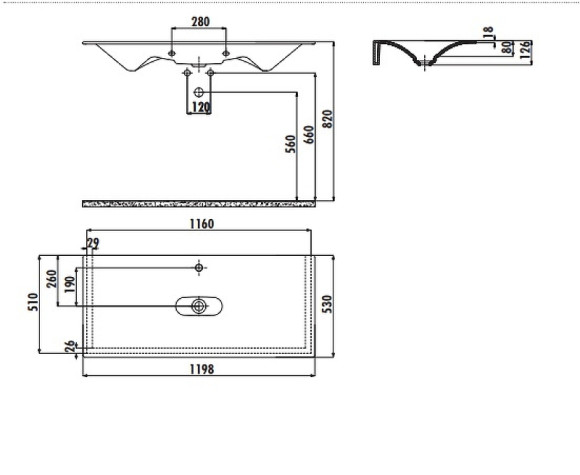 Раковина Creavit Drop 120 DP120-00CB00E-0000 Белая