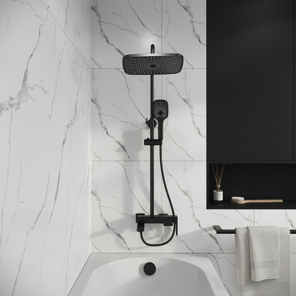 Душевая система Grossman Pragma 500.K35.03.210 Черная матовая Душевая система Grossman Pragma 500.K35.03.210 Черная матовая