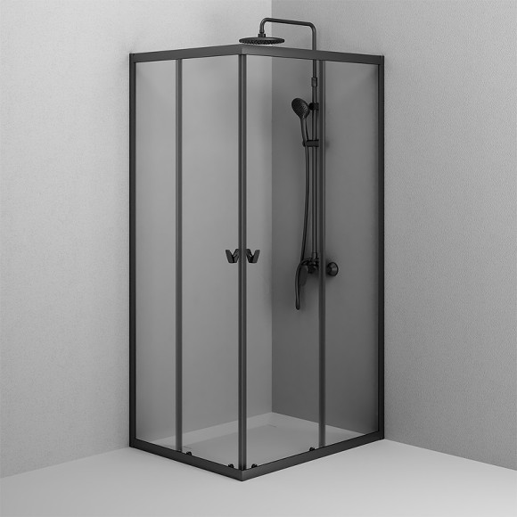 Душевой уголок AM.PM Sunny 100х80 W87G-403-10080-BT профиль Черный матовый стекло прозрачное