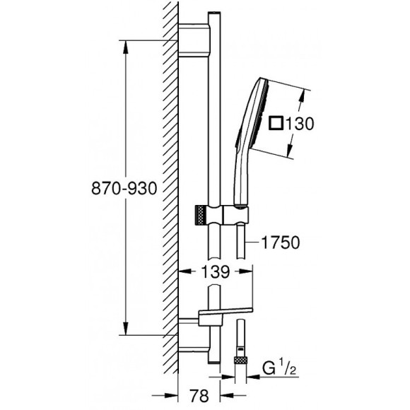 Душевой гарнитур Grohe Rainshower SmartActive 26587LS0 Белая луна