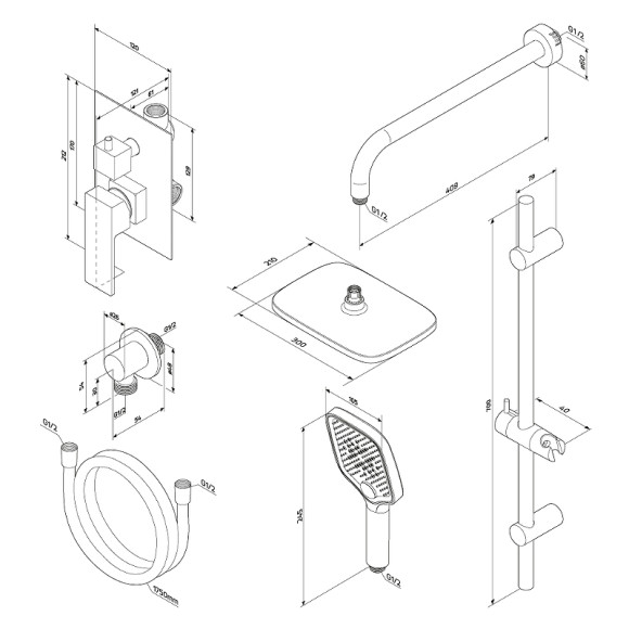 Душевая система Damixa Gala 953530000 Хром Душевая система Damixa Gala 953530000 Хром