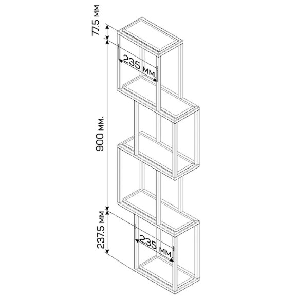 Полка 1MarKa Grunge Loft Chain У97508 Графит матовый