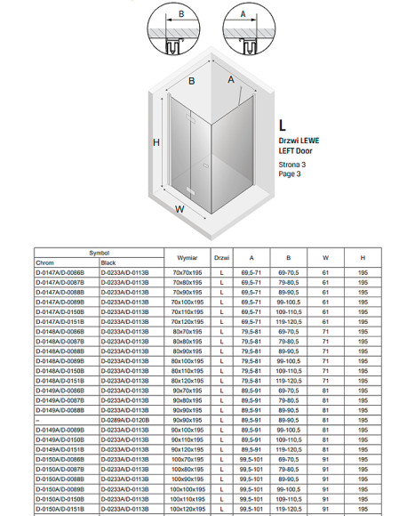 Душевой уголок New Trendy New Soleo Chrome 80х120 L D-0148A/D-0151B профиль Хром стекло прозрачное Душевой уголок New Trendy New Soleo Chrome 80х120 L D-0148A/D-0151B профиль Хром стекло прозрачное