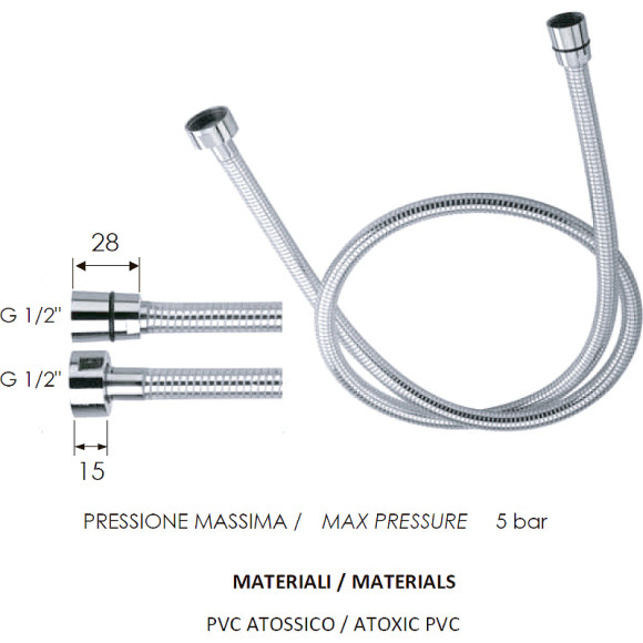 Душевой шланг Remer 332CNBC150 Хром Душевой шланг Remer 332CNBC150 Хром