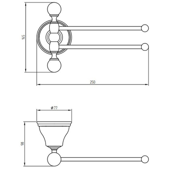 Полотенцедержатель Migliore Provance 17669 поворотный Хром Полотенцедержатель Migliore Provance 17669 поворотный Хром