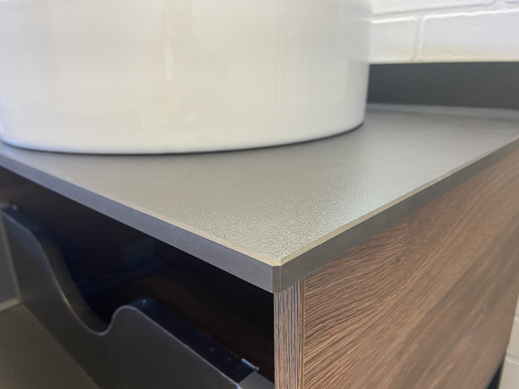 Тумба с раковинами Comforty Порто 120-2 00-00001287 подвесная Дуб темно-коричневый