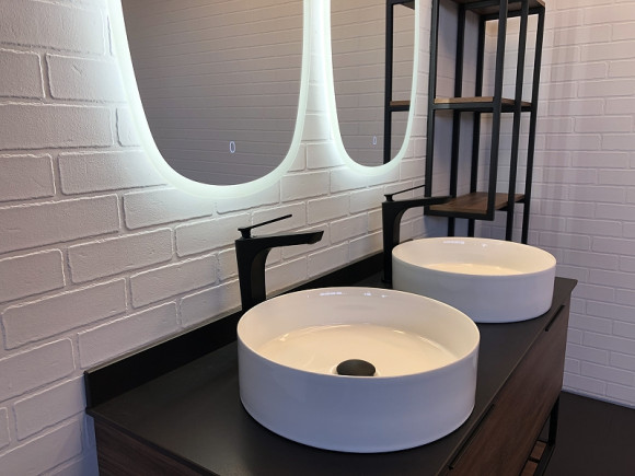 Тумба с раковинами Comforty Порто 120-2 00-00001287 подвесная Дуб темно-коричневый